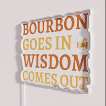 Charger l'image dans la galerie, RGB neon bar decor quote sign Bourbon Wisdom Comes Out