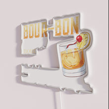 Charger l'image dans la galerie, Bourbon Whiskey Bar Decorative Sign with Distinctive Brown Hue Lighting