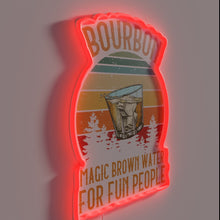 Charger l'image dans la galerie, Neon whiskey bar decor sign with bold bourbon branding