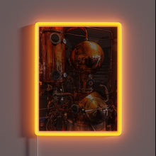 Charger l'image dans la galerie, Industrial Chic Steampunk Inspired Distillery Sign with RGB Neon Accents