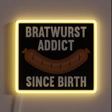 Charger l'image dans la galerie, Vibrant Neon Sign Advertising Traditional German Bratwurst Flavor since Birth