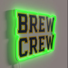 Charger l'image dans la galerie, Neon bar decoration featuring 'Brew Crew' white and colorful letters