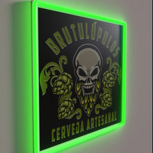 Charger l'image dans la galerie, Brutal yet playful RGB lit up word art wall decoration.