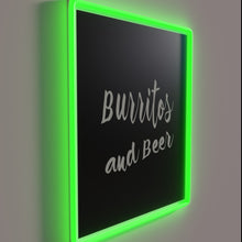 Charger l'image dans la galerie, Brighten your space with vibrant Burritos & Beer neon glow