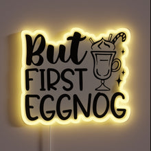 Charger l'image dans la galerie, Neon illuminated eggnog-themed bar decoration with colorful RGB lighting effect