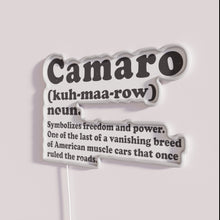 Charger l'image dans la galerie, Retro styled LED Camaro Definition Sign for vintage car enthusiasts.