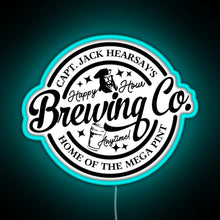 Charger l'image dans la galerie, Captain Jack Hearsay s Brewing Company Home of the Mega Pint RGB neon sign lightblue