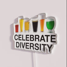 Charger l'image dans la galerie, RGB Neon Sign Celebrating Diversity and Inclusion with Beer Lover's Spirit