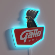 Charger l'image dans la galerie, Vibrant RGB Neon Sign Featuring Cerveza Gallo Guatemala Beer Emblem