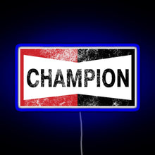 Charger l'image dans la galerie, Champion Vintage Logo RGB neon sign blue