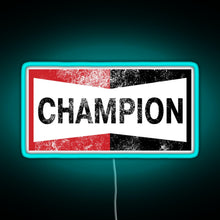 Charger l'image dans la galerie, Champion Vintage Logo RGB neon sign lightblue