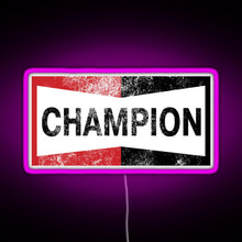 Charger l'image dans la galerie, Champion Vintage Logo RGB neon sign  pink