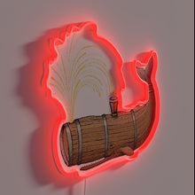 Charger l'image dans la galerie, Eye-catching retro-style LED neon bar decoration with whale design.
