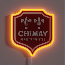 Charger l'image dans la galerie, Chimay Trappist beer logo neon sign with red shield and fleur-de-lis.
