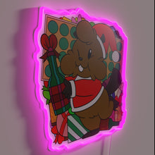 Charger l'image dans la galerie, Vibrant LED illuminated Xmas bushy beaver decorative neon light sign.
