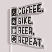 Charger l'image dans la galerie, Vibrant Coffee Bike Beer Looping Fun Retro Bar Sign Decor