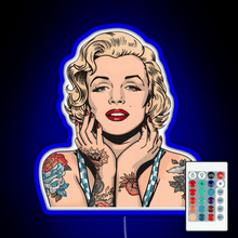 Charger l'image dans la galerie, Cool Vintage Marilyn Monroe With Tattoos RGB neon sign remote