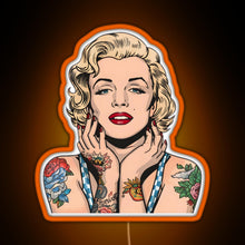 Charger l'image dans la galerie, Cool Vintage Marilyn Monroe With Tattoos RGB neon sign orange
