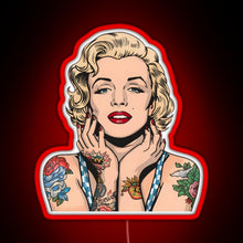 Charger l'image dans la galerie, Cool Vintage Marilyn Monroe With Tattoos RGB neon sign red