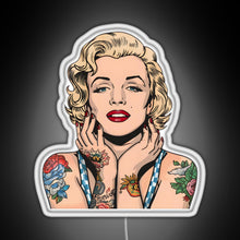 Charger l'image dans la galerie, Cool Vintage Marilyn Monroe With Tattoos RGB neon sign white