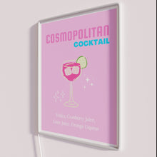 Charger l'image dans la galerie, Vibrant pink glow neon cocktail art decor for cosmopolitan enthusiasts
