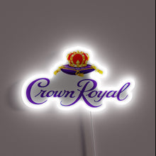 Charger l'image dans la galerie, **Alt text:** *Crown Royal neon sign with crown and white glow.*