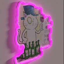 Charger l'image dans la galerie, Whimsical Feline Connoisseur's Vibrant Wine Wall Art Neon Sign Decoration