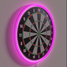 Charger l'image dans la galerie, RGB Neon Dartboard Sign, A Vibrant Bar Game Room Decor Accent