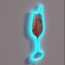 Charger l'image dans la galerie, Vibrant Aperol Spritz Sign with Neon Orange and Strawberry Accents
