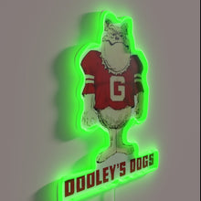 Charger l'image dans la galerie, Neon Sign Featuring Dooley's Dogs Iconic Emblem in Georgia Colors