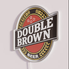 Charger l'image dans la galerie, Double Brown RGB Colorful Neon Bar Decor Wall Sign Lighting