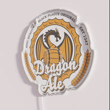 Charger l'image dans la galerie, Neon Beer Bar Sign with Vibrant RGB Lit Dragon Logo
