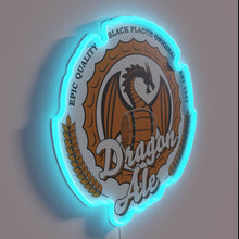 Charger l'image dans la galerie, Neon Beer Sign with Vibrant RGB Dragon Ale Logo Design