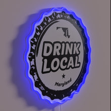 Charger l'image dans la galerie, Neon Sign Adorned with RGB Maryland Craft Beer Bottles Logo