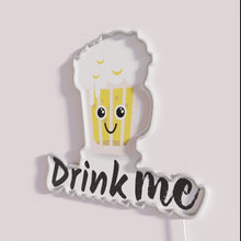 Charger l'image dans la galerie, Vibrant RGB Neon Bar Sign Drinking Beer Soda Glass Design