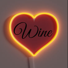 Charger l'image dans la galerie, Romantic Red Wine Lover's Neon Sign with Pink Heart Quote