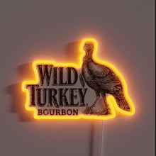 Charger l'image dans la galerie, Neon Lighted Sign Featuring Iconic Wild Turkey Bourbon Logo Design