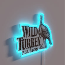 Charger l'image dans la galerie, Neon Wild Turkey bourbon whiskey drinks entertainment room bar decor sign.