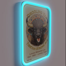 Charger l'image dans la galerie, Brewery decor featuring a colorful yak sipping ale in Tibet