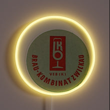 Charger l'image dans la galerie, Vibrant East German-inspired beer coasters with neon beer signs decor.