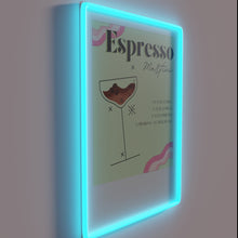Charger l'image dans la galerie, Brightly lit, vibrant neon bar decor for espresso lovers anywhere.