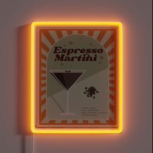 Charger l'image dans la galerie, Neon bar sign featuring vibrant RGB colors for espresso martinis.