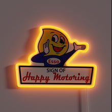 Charger l'image dans la galerie, Vintage retro style Esso Happy Motoring Boy colorful neon advertising sign.