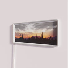 Charger l'image dans la galerie, Vibrant evening desert ambiance with colorful glowing neon sign art