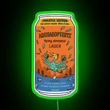 Charger l'image dans la galerie, Evolution Brewing Archaeopteryx Flying Dinosaur Lager RGB neon sign green