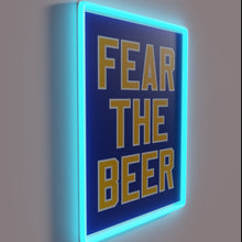 Charger l'image dans la galerie, Eye-catching blue and red neon beer bar decor accent sign