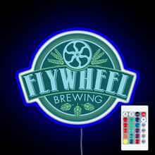 Charger l'image dans la galerie, Flywheel Brewing logo RGB neon sign remote