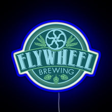 Charger l'image dans la galerie, Flywheel Brewing logo RGB neon sign blue