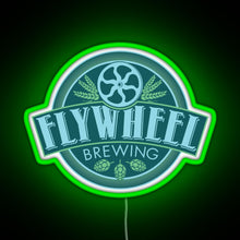Charger l'image dans la galerie, Flywheel Brewing logo RGB neon sign green