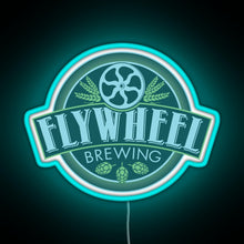 Charger l'image dans la galerie, Flywheel Brewing logo RGB neon sign lightblue